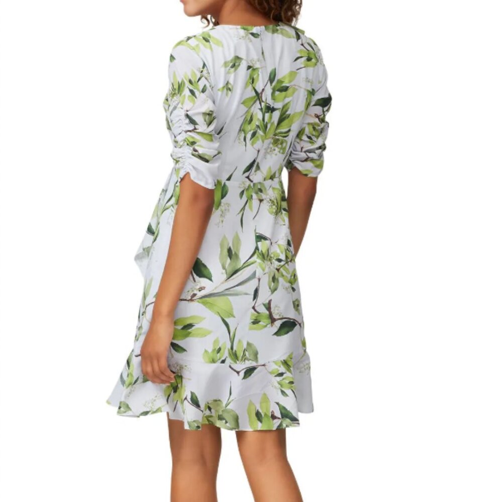 Size 4 - ADRIANNA PAPELL - Floral Faux Wrap Dress Rent the Runway $149 msrp - Picture 4 of 15